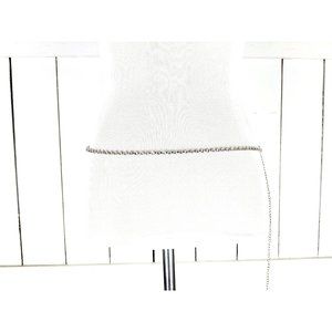 Lightweight skinny silver metal clear glass rhinestone hip chain belt